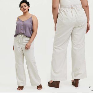 Torrid IVORY DRAWSTRING WIDE LEG PANT Size 12